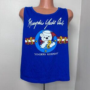Vintage 1980s Memphis Yacht Club Tank Top, P.S. From National Screen Print M/L